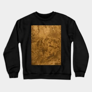 Burnished Gold Abstract Leaf Painting, Mixed Media Crewneck Sweatshirt